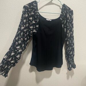 Floral Black Women's Top